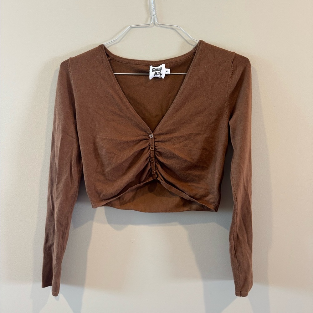 Princess Polly Chocolate Long Sleeve Blouse
